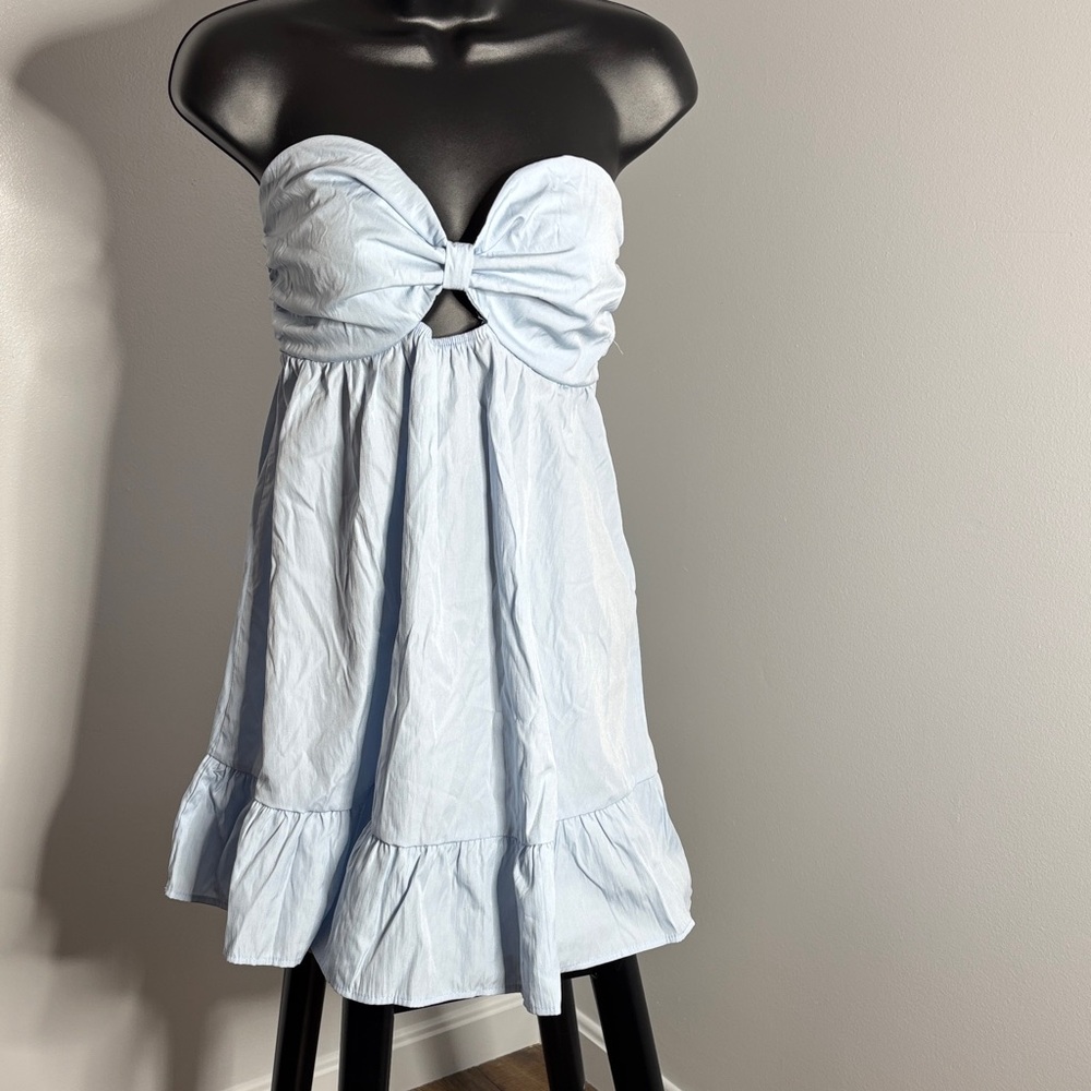 Light Blue Strapless Dress